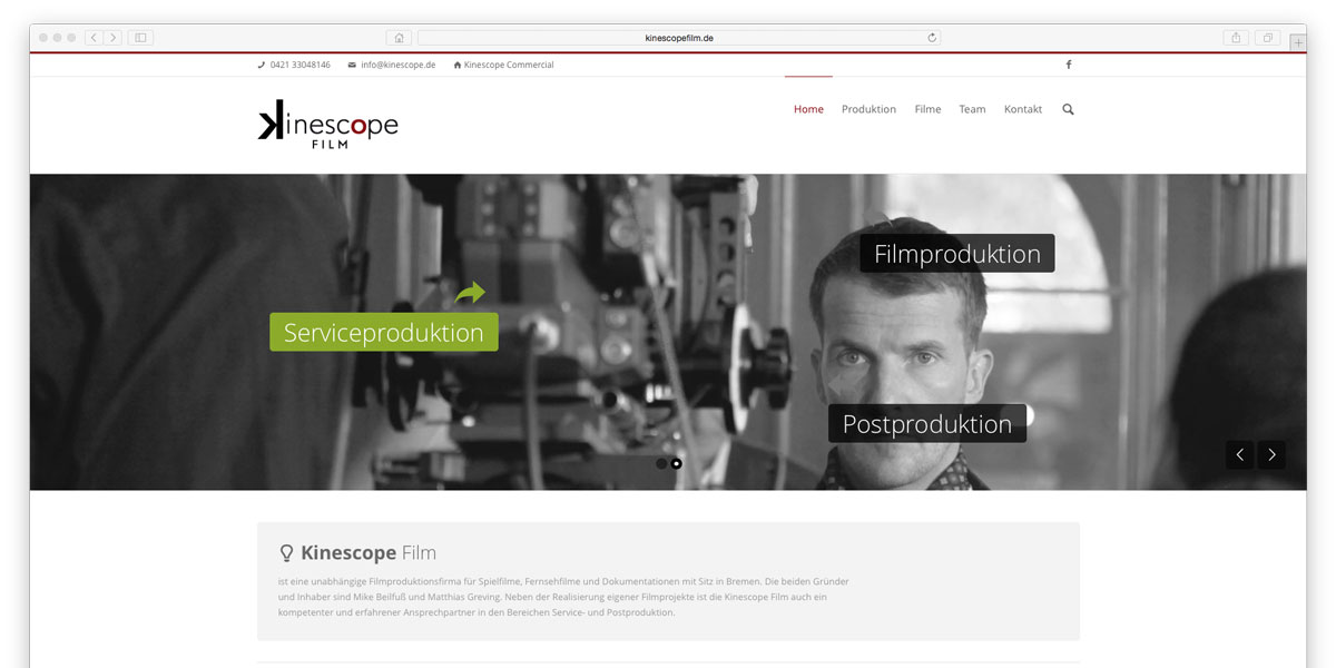 Webdesigner aus Bremen für Kinescope